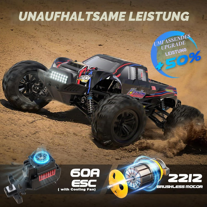 Hosim 1:10 Bürstenlose Ferngesteuertes Auto für Erwachsene &amp; Jungen, 60+ KMH Schnell RC Cars, 4x4 Of
