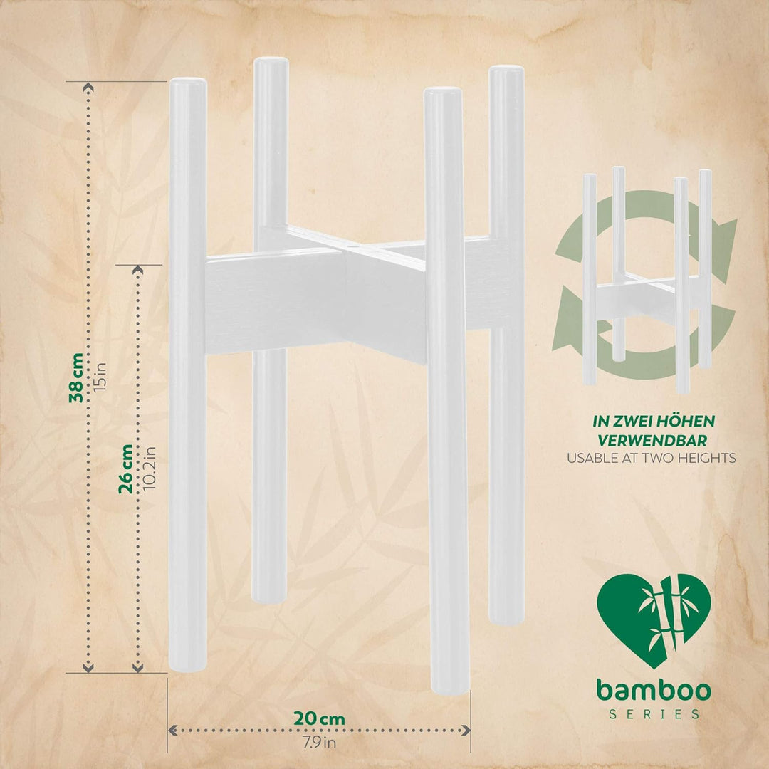 Rubberneck Bambus Pflanzenständer - Verstellbare Blumentopfständer aus Bambusholz für den Innen- und