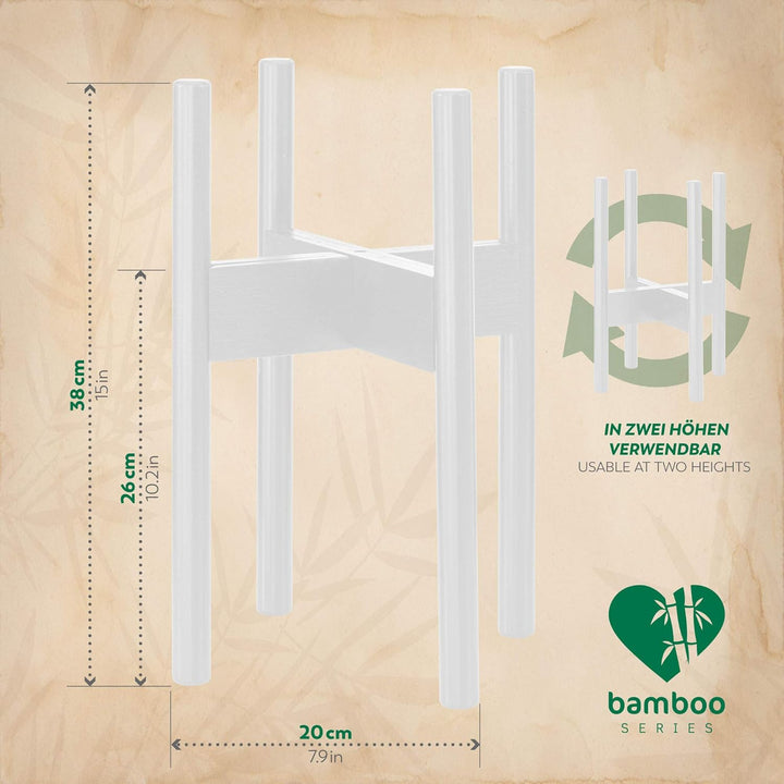 Rubberneck Bambus Pflanzenständer - Verstellbare Blumentopfständer aus Bambusholz für den Innen- und