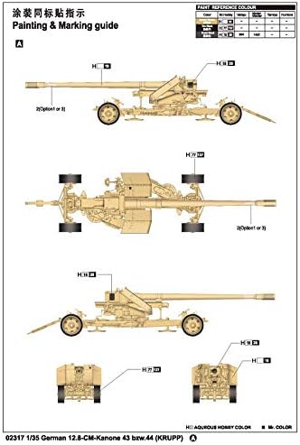 Trumpeter 02317 Modellbausatz German 128mm Pak44 (Krupp)