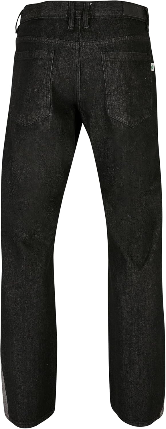 Urban Classics Herren Hose, Organic Triangle Denim Jeans aus BIO-Baumwolle, weites Bein mit Einsatz