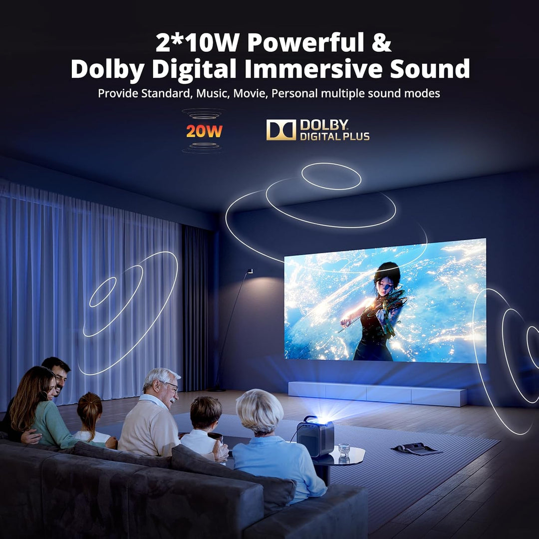 ETOE Smart Beamer 4K mit Google TV & Netflix Lizenz, Autofokus 1080P Full HD, 1300 ANSI Tragbarer Pr