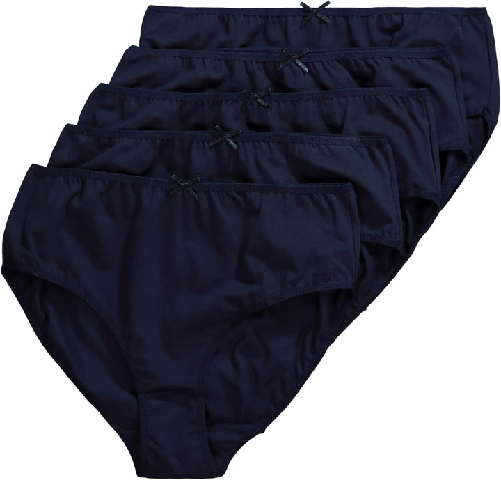 Ulla Popken Damen Taillenslip (5er Pack) 74-76 Nachtblau, 74-76 Nachtblau