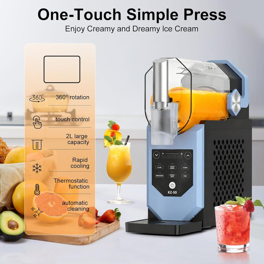 Macchiatto Slush Maschine, 5-in-1 Eismaschine mit LED-Display, 6 Programme & Ein-Knopf-Bedienung für
