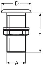 Yacht Steel Borddurchlass mit Grösse, Edelstahl, A4/ AISI 316, 1 1/2 Zoll