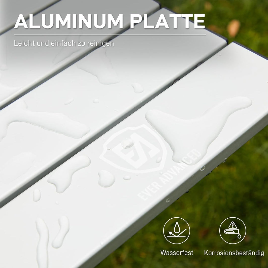 EVER ADVANCED Campingtisch Klappbar Aluminium 120X70CM Klapptisch 80KG Belastbar Aufrollbarer Tischp