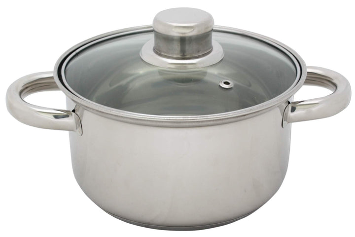 Kochtopf Edelstahl mit Glasdeckel 5,2 L 24 cm Topf Kochen