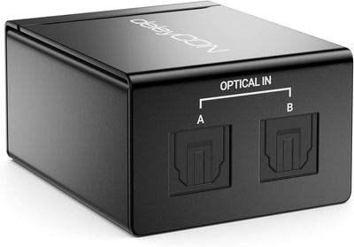 deleyCON Toslink 2x1 Switch SPDIF Audio Manueller Umschalter Verteiler Splitter (2X IN / 1x Out) Opt