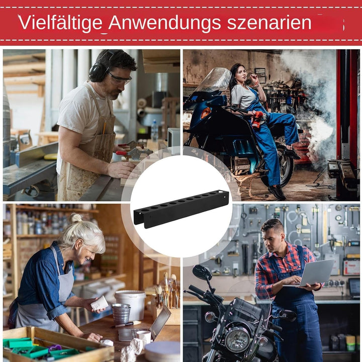 Autopflege Bürsten Halter, Metall Wandhalterung Aufbewahrungsregal für Autopflegebürsten, 10 Löcher
