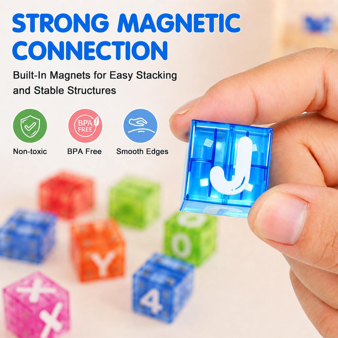 Mini Magnetische Bausteine 40PCS Magnetbausteine Reiseset mit Metallbox für Kinder, Magnetic Buildin