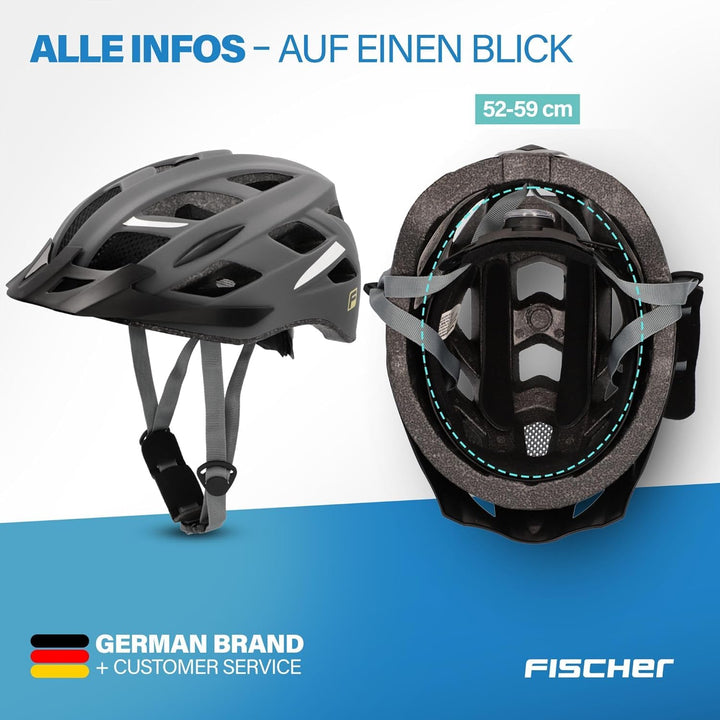 FISCHER Erwachsene Fahrradhelm, Radhelm, Cityhelm Urban, S/M oder L/XL, mit beleuchtetem Innenring-S