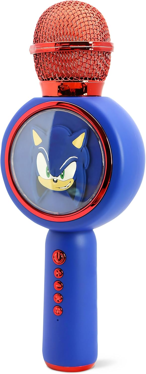 Sonic The Hedgehog Karaoke-Mikrofon mit kabellosem Lautsprecher und LED-Leuchten