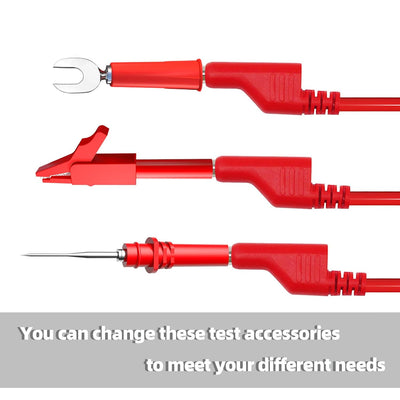 Cleqee 30 Stück Multimeter Messleitungen Set, doppelendig, Stapelbar 4 mm Bananenstecker Testleitung