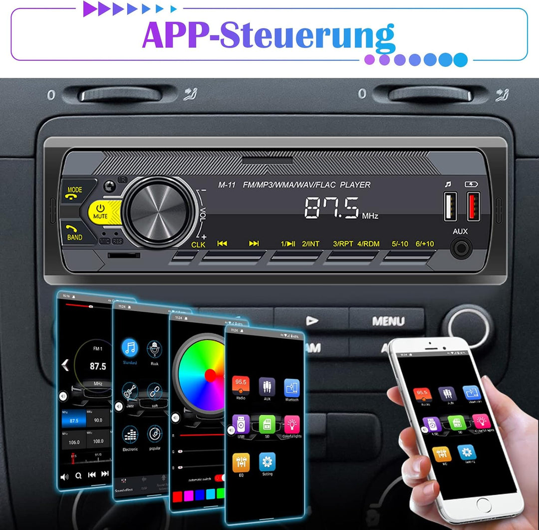 Hikity Autoradio mit Bluetooth Freisprecheinrichtung,Auto Radio 1Din Bluetooth Stereo MP3 Player mit
