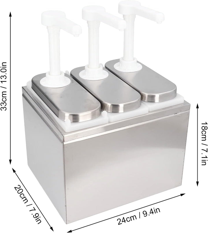 Saucenspender, 1 l, Sossenspender Pumpe, mit Sockel, Abnehmbar, für Ketchup, Salatdressing, Sojasauc
