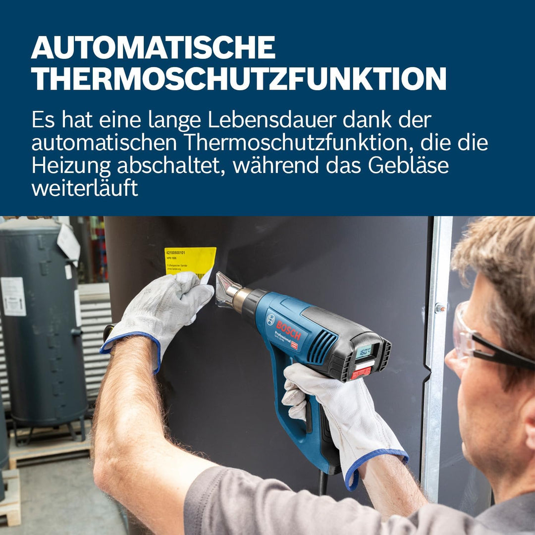 Bosch Professional Heissluftgebläse GHG 23-66 (bis zu 650 °C, 4 anpassbare Programme, inkl. Düsen, W