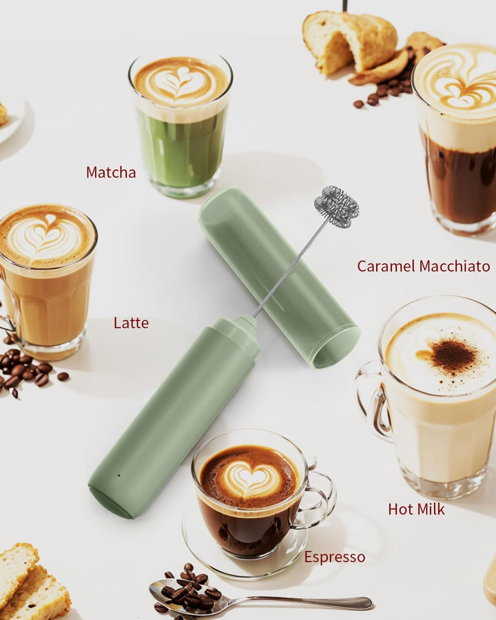 CIRCLE JOY Wiederaufladbarer Milchaufschäumer Handheld, Elektrischer Kaffee-Aufschäumer, Tragbarer H