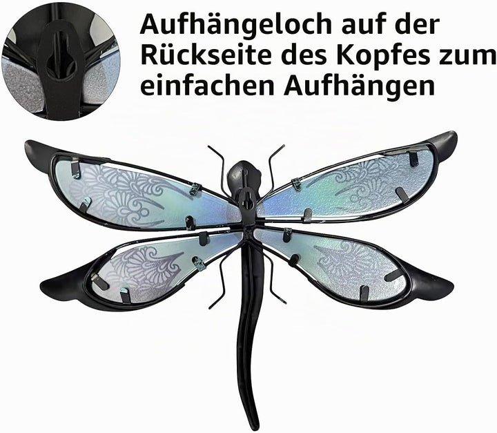 Liffy Metall Libelle Wanddekoration im Freien Zaun Kunst ausserhalb hängende Dekorationen für Garten