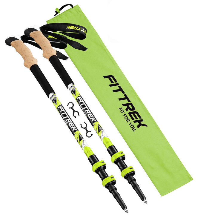 FitTrek Wanderstöcke Kork - Walking Stöcke - Trekkingstöcke Teleskop - Nordic Walking Stock Verstell