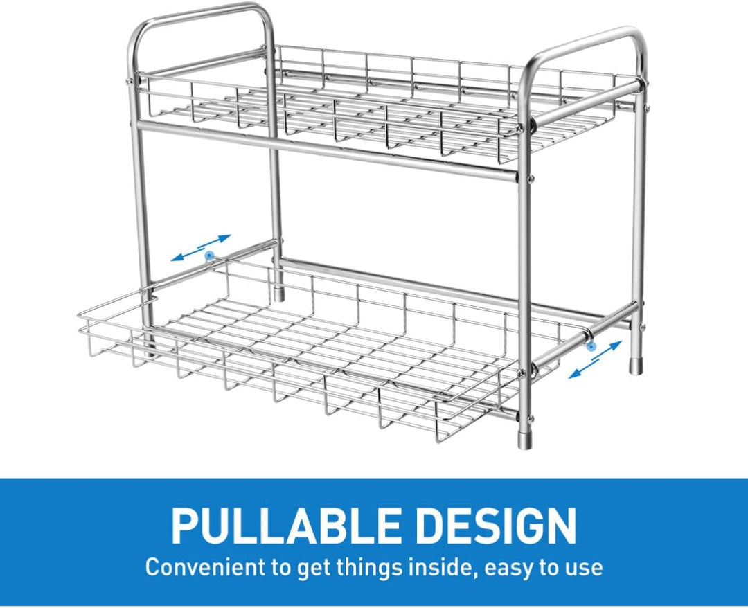 BESTonZON 2-Tier Gewürzregal mit ausziehbarem Design.Küche Counter Storage Organizer Halter für Gewü