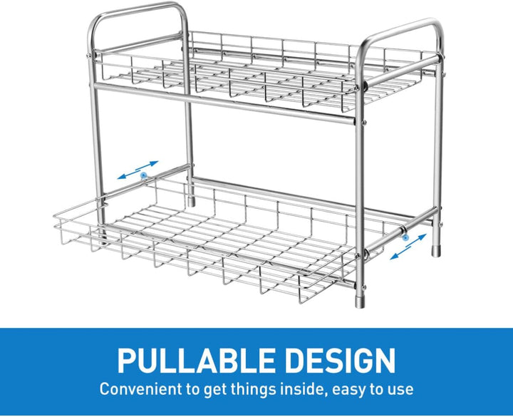 BESTonZON 2-Tier Gewürzregal mit ausziehbarem Design.Küche Counter Storage Organizer Halter für Gewü