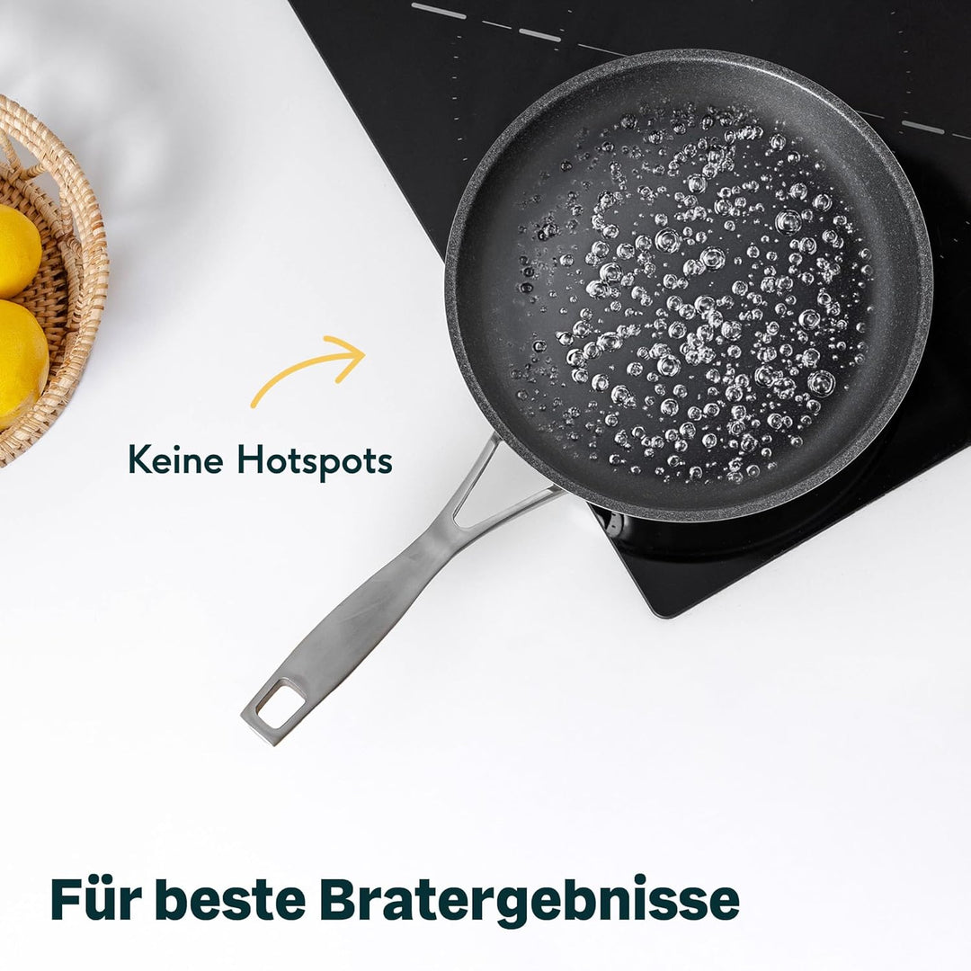 SILBERTHAL Induktion Pfannen Set - Bratpfannen 2er Set - Induktionsgeeignet - 28cm &amp; 24cm - Edelstah