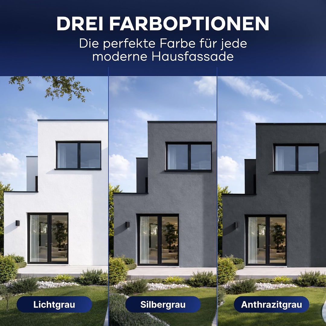 Plid® Fassadenfarbe Anthrazitgrau matt - hochwertige Farbe für Beton, Mauerwerk, Kellerwand, Fassade