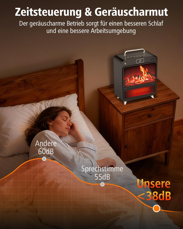 Heizlüfter Energiesparend 1500W, PTC Keramik Heizung mit 4 Modi & Thermostat, Erlebe leisen Komfort