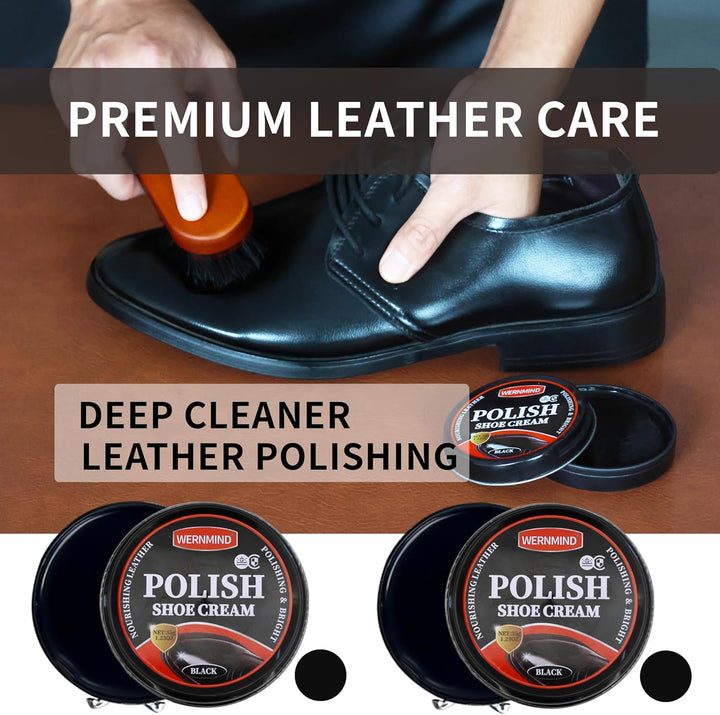 Schwarze Schuhcreme Braun Schuhputzset Leder Stiefel Schuhputzset Leder Pflege Wachs Reinigungsset f