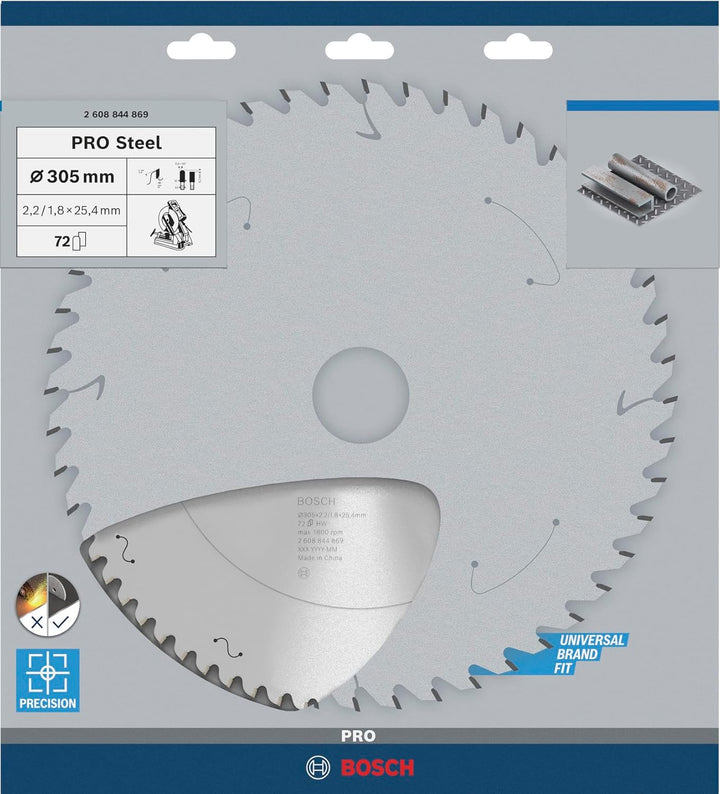 Bosch 1x PRO Steel Kreissägeblätter für kabelgebundene Kapp- und Gehrungssägen (für Stahl, Ø mm, Pro