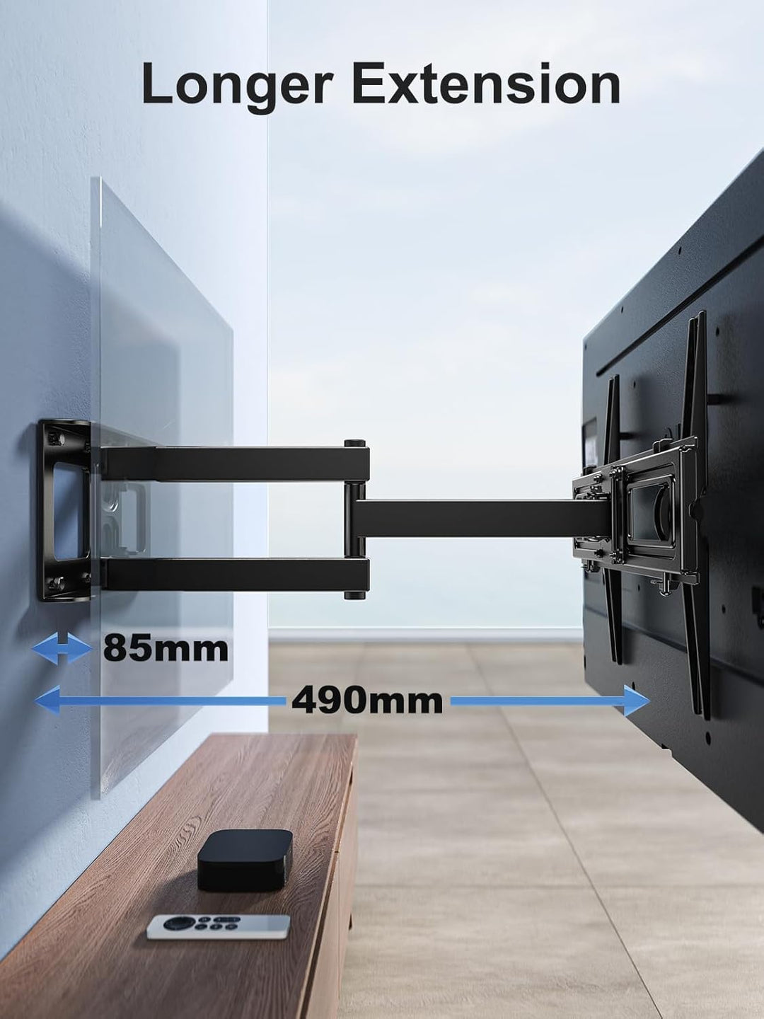 PERLESMITH TV Wandhalterung, Schwenkbare Neigbare TV Halterung für 26-60 Zoll Flach & Curved Fernseh