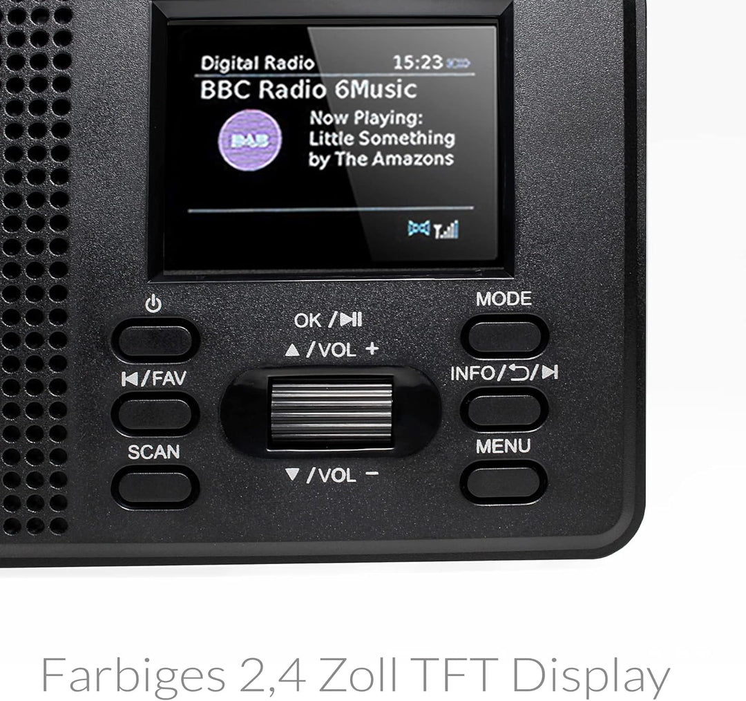 XORO DAB 142 - Tragbares Digitalradio, UKW und DAB+ Empfang, Senderspeicher, RDS-Funktion, Wecker, B