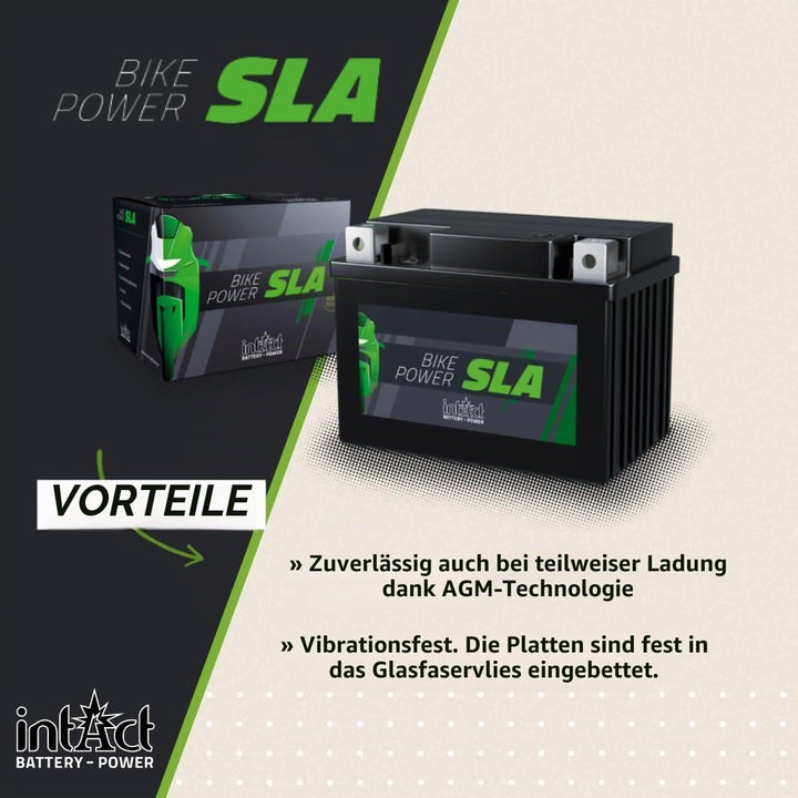 intAct - AGM MOTORRADBATTERIE | Batterie für Roller, Motorrad, Quad, Rasentraktor. Wartungsfreier &amp;