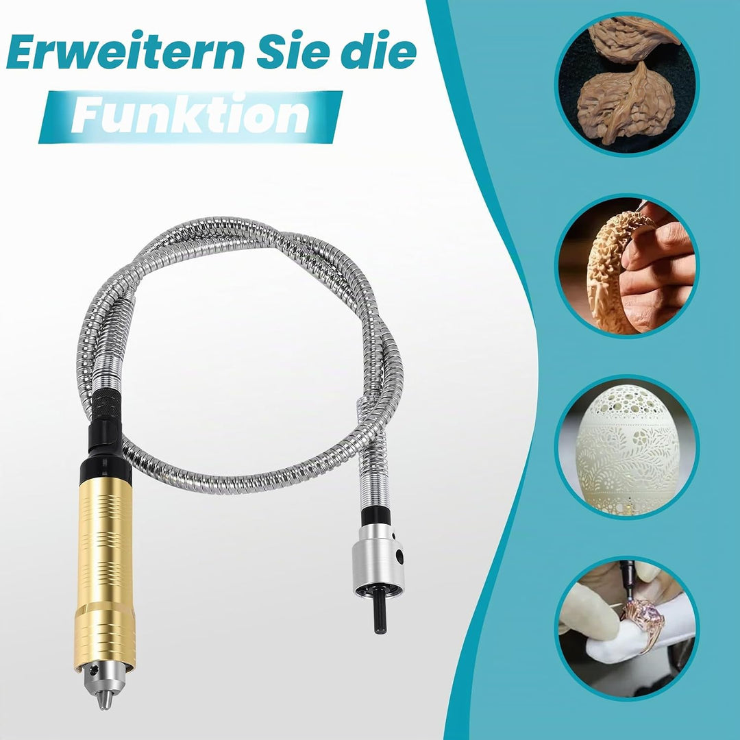 Drehschleifer Werkzeug Flexible Flex Welle Passt+ 0,3-6,5mm Handstück Für Bohrmaschine Drehwerkzeug