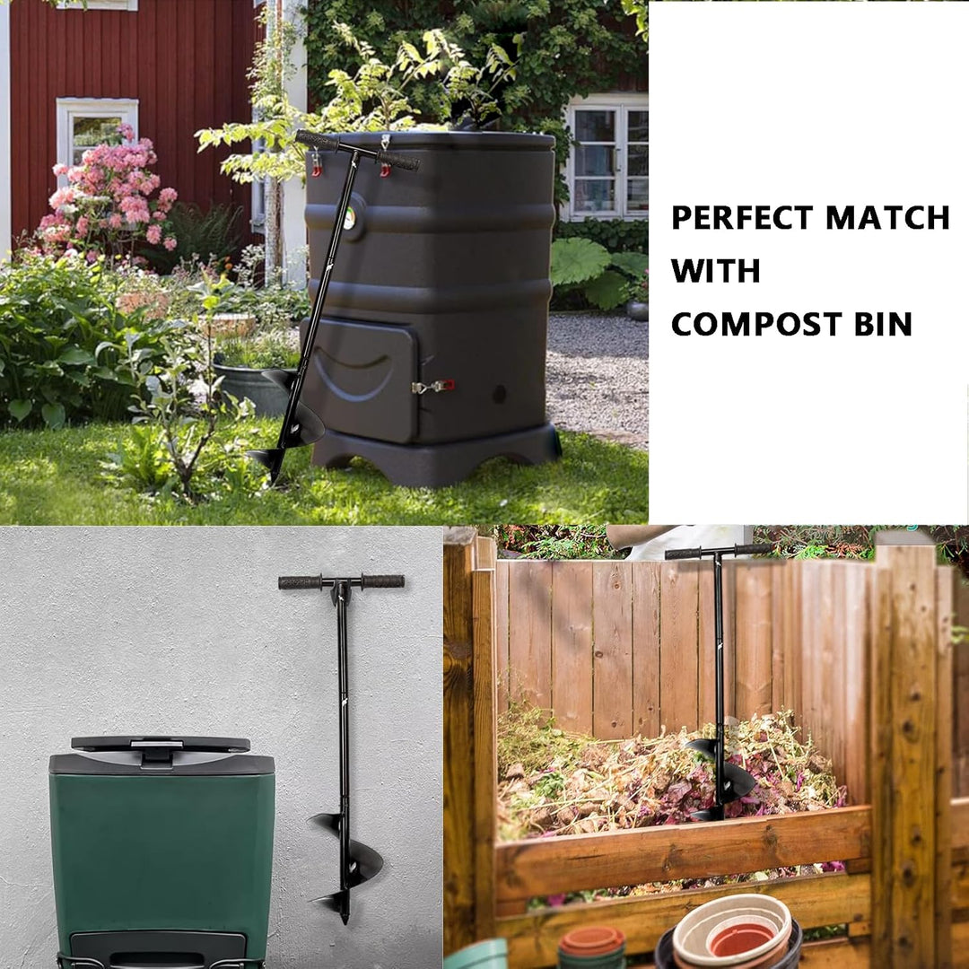 Kompost-Rührwerkzeug, Kompost-Drehstange, 84,8 cm, manueller Kompostbelüfter-Werkzeug, Pfannenwender