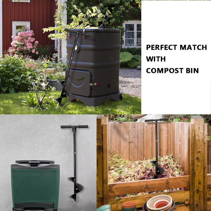 Kompost-Rührwerkzeug, Kompost-Drehstange, 84,8 cm, manueller Kompostbelüfter-Werkzeug, Pfannenwender