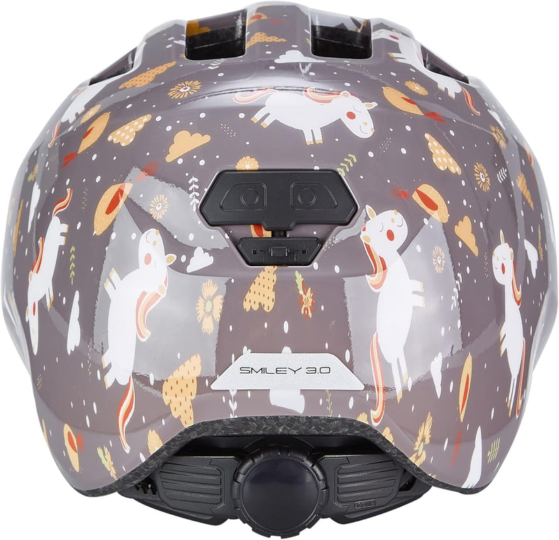 ABUS Kinderhelm Smiley 3.0 - Fahrradhelm mit tiefer Passform, kindergerechten Designs & Platz für ei