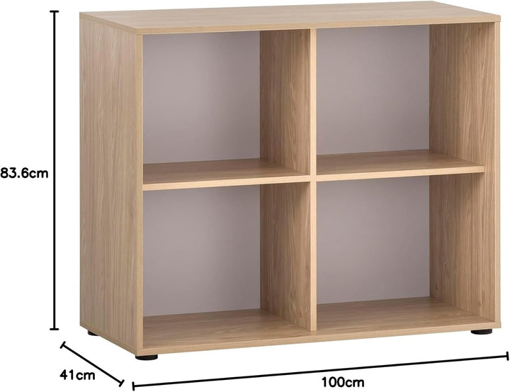 Schildmeyer Regal Antero 155773, eiche hell, 100 x 41 x 83,6 cm 4 Fächer, 4 Fächer