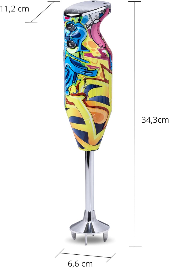 ESGE-Zauberstab 91003 Design Edition Pop-Art – Stabmixer, Pürierstab, elektrischer AC-Motor, 2-stufi