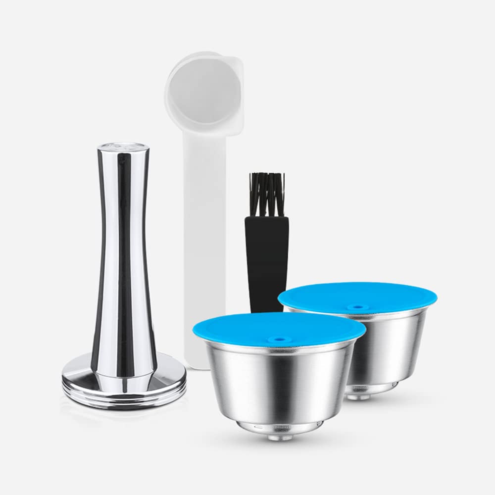 i Cafilas Wiederbefüllbare Kaffeekapsel für Dolce Gusto, Edelstahl Nachfüllbare Kapsel mit 1 löffel