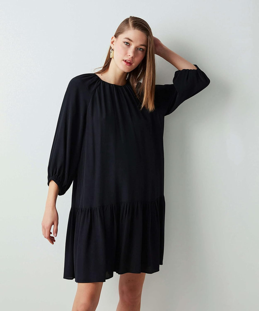 IPEKYOL Damen Low-Cut Back Dress 36 Schwarz, 36 Schwarz