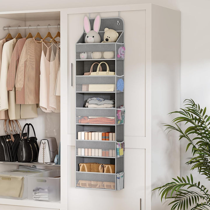 LAMU 2er Pack Tür Organizer Hängend, 5-Fächer Mit 10 Seitlichen Taschen, Organizer Hängend, Aufbewah