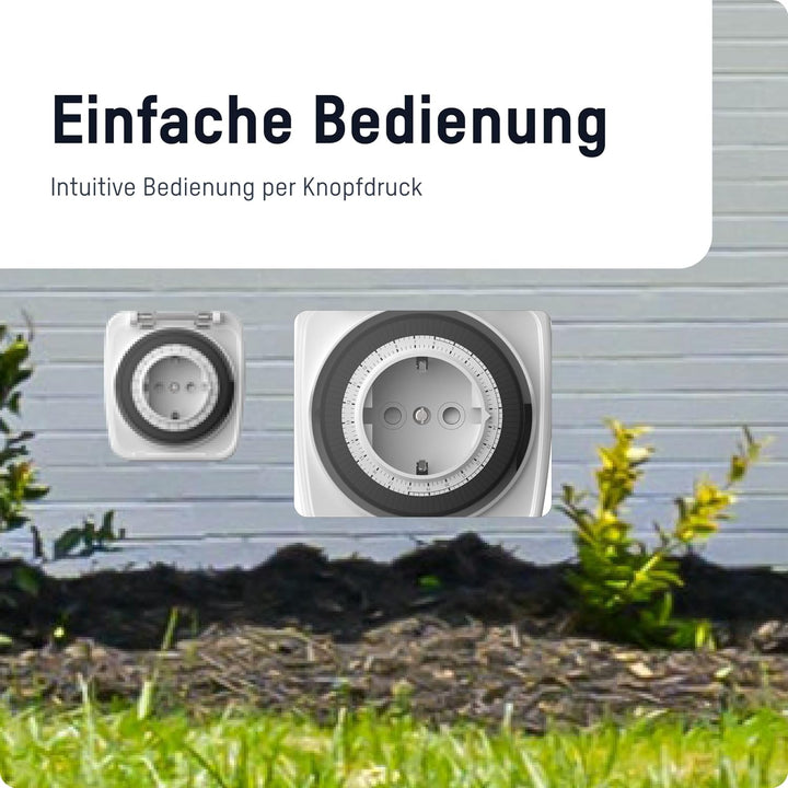 ANSMANN Outdoor Zeitschaltuhr AES7, mechanischer 24-Stunden-Timer wiederholt täglich die eingestellt