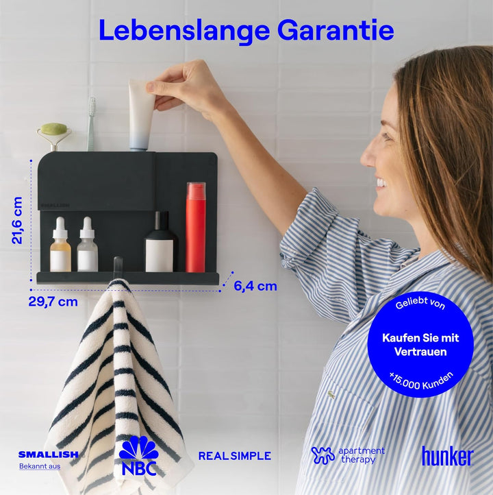 WallShelfie Bettseitiges Nachttischregal für Etagen- &amp; oberes Bett, Studentenwohnheim Essentials, Ho