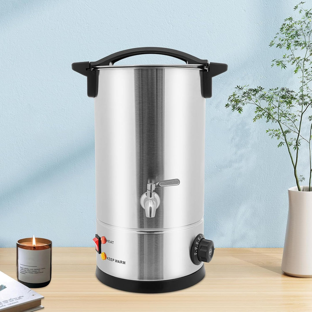 1800W silbernes Wachsschmelzgerät 10L SUS304-Edelstahl 30–110°C für Soja | 1800W Leistung, 10L Volum