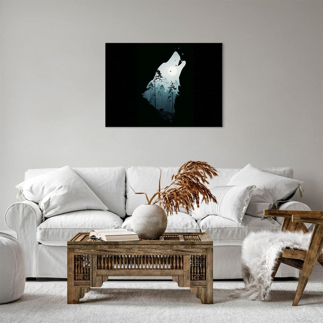 Bilder auf Leinwand Berge Höhle Park Leinwandbild mit Rahmen 70x50cm Wandbilder Dekoration Wohnzimme