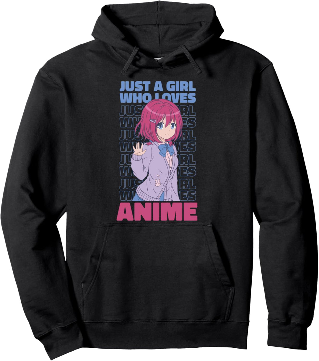 Just a Girl Who Loves Anime Japanisches Mädchen Kawaii Pullover Hoodie