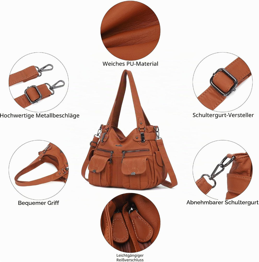 Angel Kiss Damen Handtasche Umhängetasche Leder Umhängetasche Gross Hobo Handtaschen 173