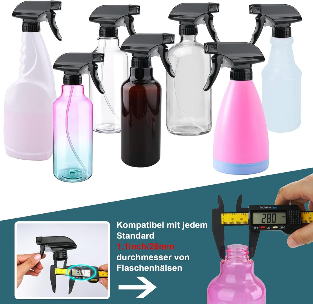 Sprühflaschendüsen aus Kunststoff, 8 Stück, robust, Ersatzkopf, auslaufsicher, Wasserflaschen-Sprühd