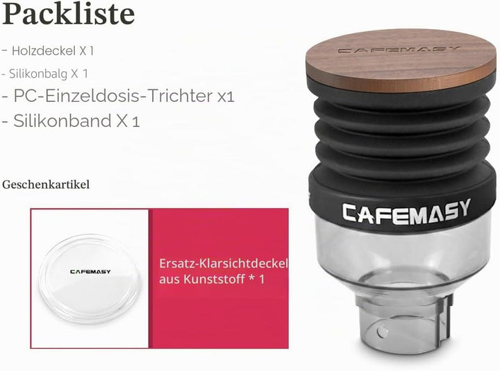 Einzeldosier-Trichter mit Faltenbalg, Kapazität: 90 g, transparent, Einzeldosierung, kompatibel mit